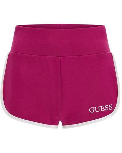 Guess Mini shorts con logo ricamato - rosa