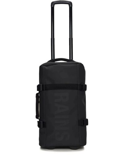 Rains Valigia nera impermeabile con tasca anteriore con cerniera - Nero