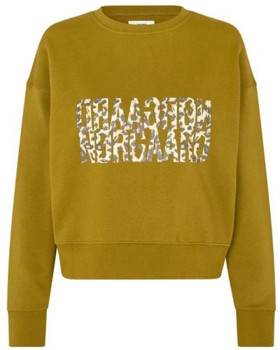 Mads Nørgaard Bedruckter sweatshirt mit rundhalsausschnitt - Gelb
