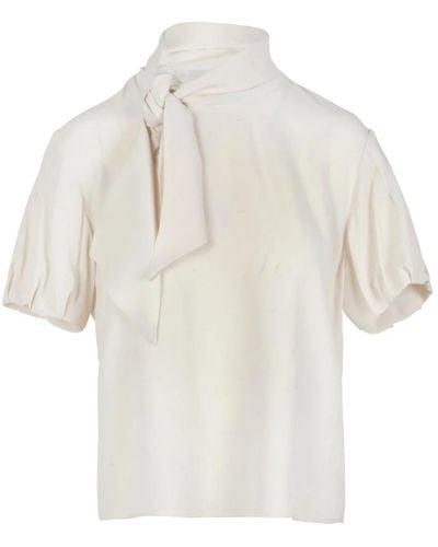 Mauro Grifoni Top fiocc camicia elegante - Bianco