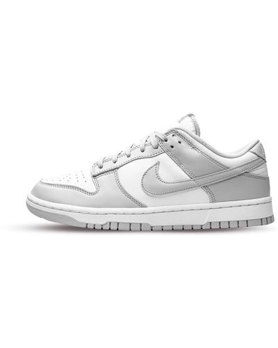 Nike Grey fog dunk low - Blanco