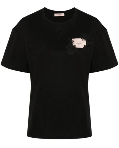Twin Set Camiseta logo estilo casual - Negro