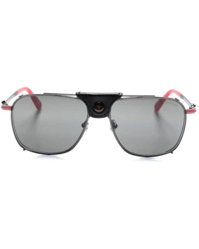 Moncler Schwarze sonnenbrille mit originalzubehör - Grau