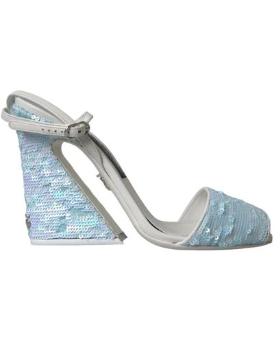 Dolce & Gabbana Pailletten knöchelriemen sandalen - Blau