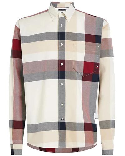 Tommy Hilfiger Global stripe archie fit camicia a quadri - Neutro