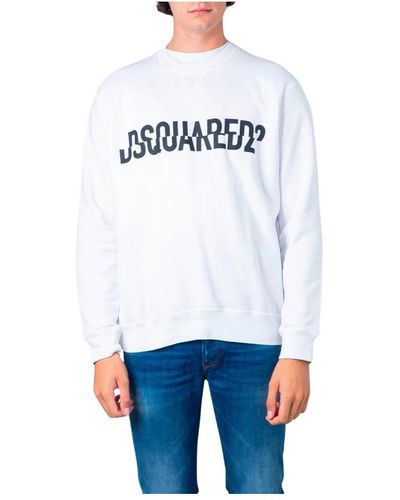 DSquared² Weiße baumwoll-langarm-sweatshirt