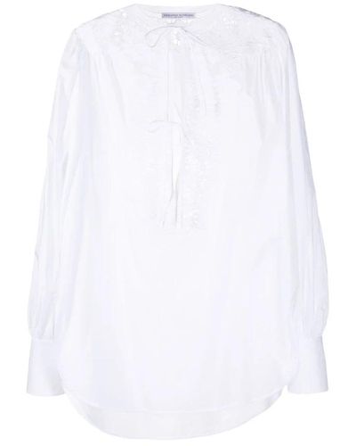 Ermanno Scervino Camisa de gran tamaño calado - Blanco