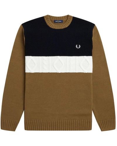 Fred Perry Round-Neck Knitwear - Brown