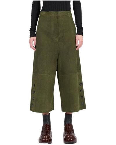 Loewe Cropped Trousers - Green