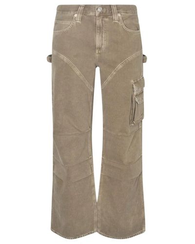Agolde Straight Trousers - Natural