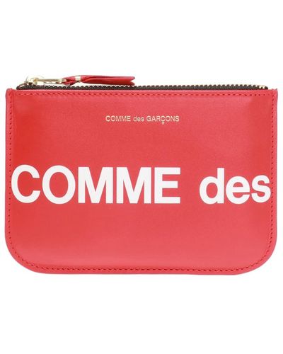 Comme des Garçons Logo-printed pouch - Rosso