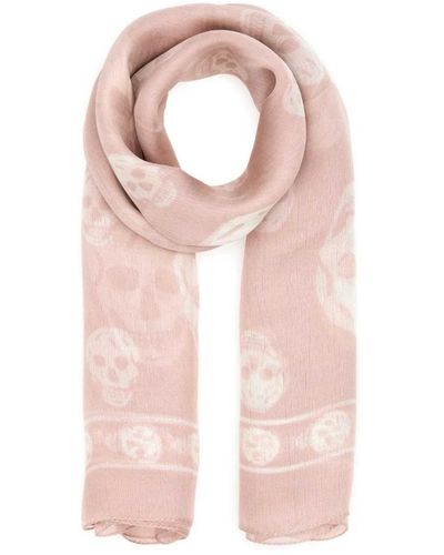 Alexander McQueen Seidenbedruckter foulard schal - Pink
