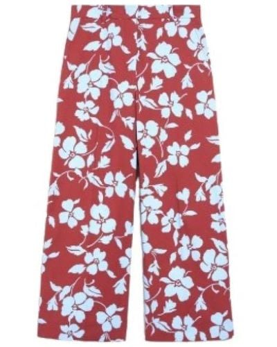 Max Mara Cropped Trousers - Red