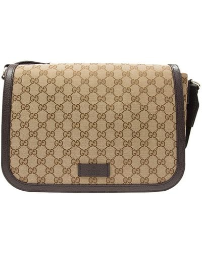 Gucci Fabric Messenger Bag - Brown