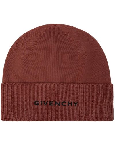 Givenchy Woll-logo-hut mit besticktem detail - Rot