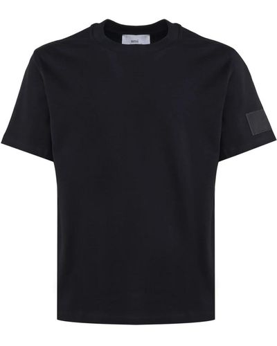 Ami Paris Schwarze t-shirts und polos mit 98% baumwolle
