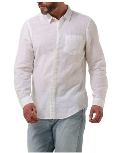 Calvin Klein Leinen baumwoll regular hemd weiß - Grau