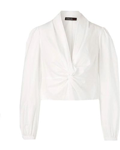 Marc Cain Elegante blusa bianca con dettaglio a bottone - Bianco