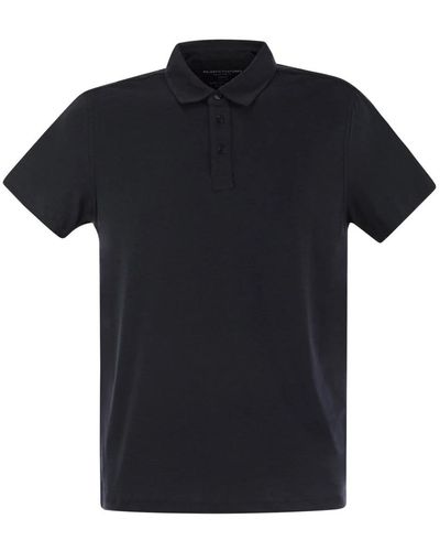 Majestic Filatures Majestic short sleeved polo shirt in lyocell - Nero