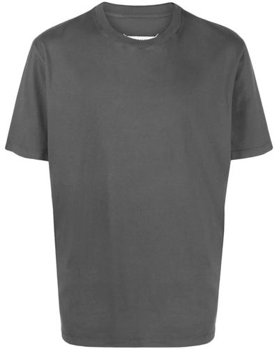 Maison Margiela T-shirts,graue t-shirts und polos von ,graues logo t-shirt mit kurzen ärmeln