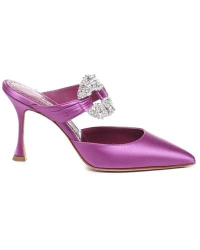 Manolo Blahnik Shoes > heels > heeled mules - Violet