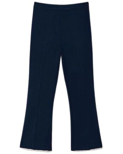 Twin Set Pantalones de cuero - Azul