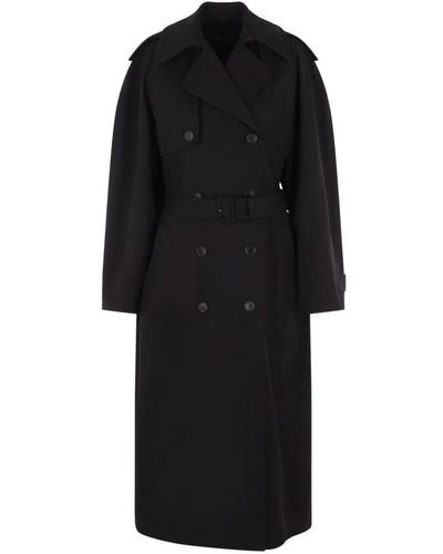 Balenciaga Double-Breasted Coats - Black