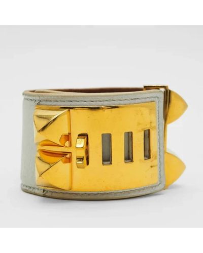 Hermès Braccialetto in pelle usato in oro - Giallo
