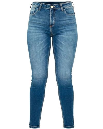 Kocca Jeans skinny a vita alta con tasche - Blu