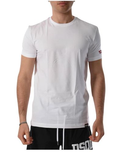 DSquared² Baumwoll-t-shirt mit logo-print - Weiß