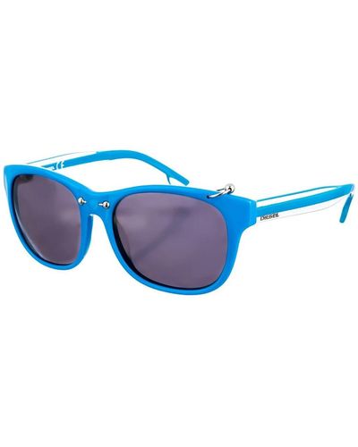 DIESEL Ovale acetat-sonnenbrille mit piercing-detail - Blau