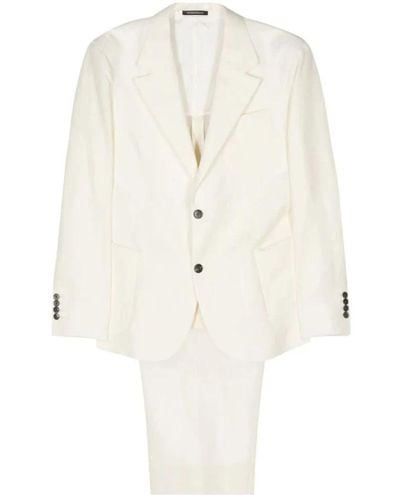 Emporio Armani Single Breasted Suits - White
