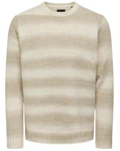 Only & Sons Gradient crew strickpullover - Natur