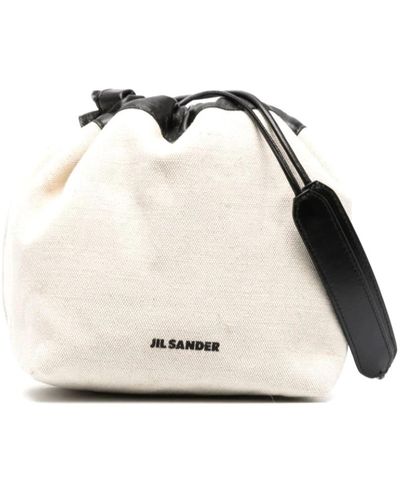 Jil Sander Stilvolle lederhandtasche für den täglichen gebrauch - Natur