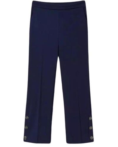 Twin Set Pantalones cropped - Azul