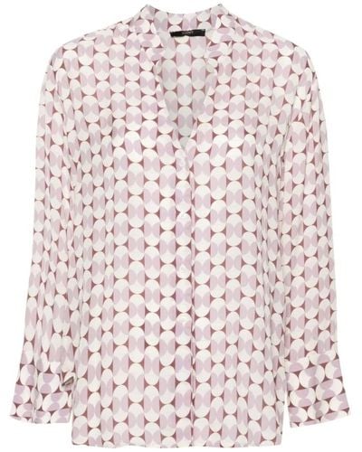 Seventy Geometrisches print-shirt - weiß und pink