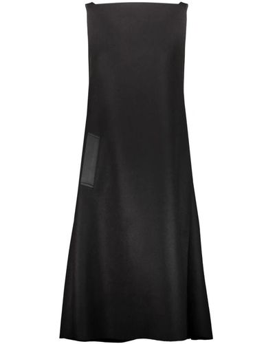 Maison Margiela Icon felt cape kleid mit drapiertem rücken - Schwarz