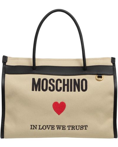Moschino In love we trust tote bag - Natur