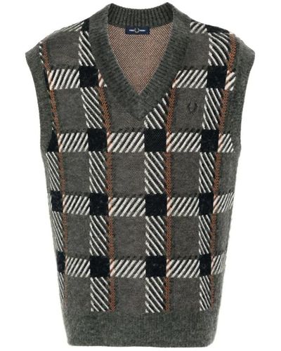 Fred Perry Knitwear > sleeveless knitwear - Gris