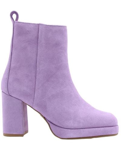 Bronx Heeled Boots - Purple