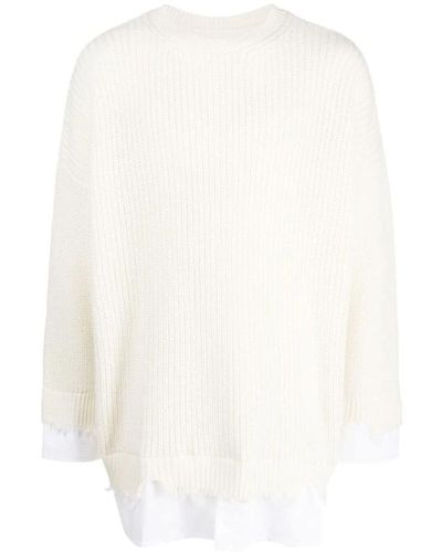 MM6 by Maison Martin Margiela Knitwear > round-neck knitwear - Blanc