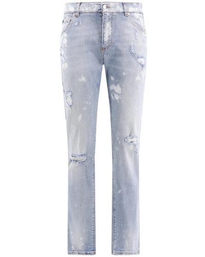 Dolce & Gabbana Jeans slim con effetto distrutto - Blu