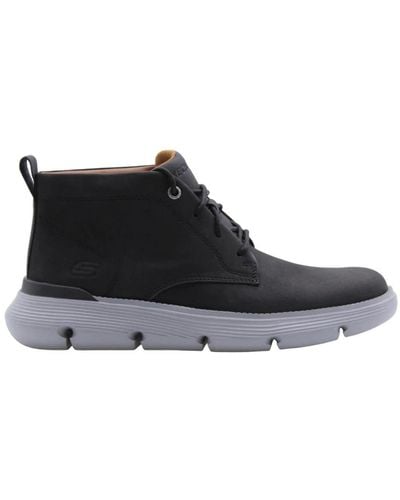 Skechers Lace-Up Boots - Black