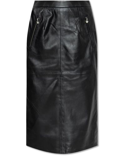Custommade• Falda de cuero rubina - Negro