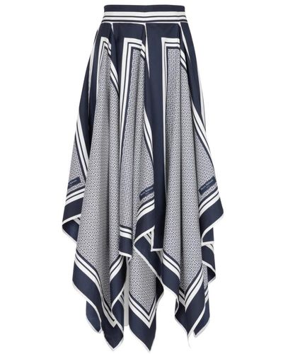 Balmain Monogram-printed scarf skirt - Blu