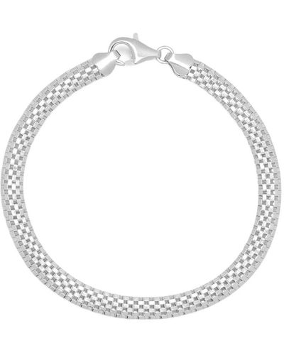 Nialaya Uomini bracciale a catena intrecciata d`argento - Metallizzato