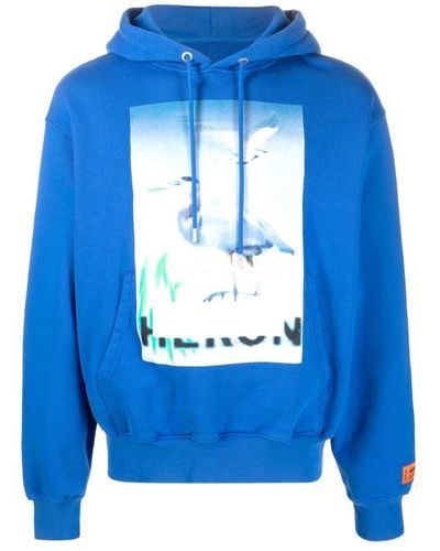 Heron Preston Zensierter print hoodie - Blau