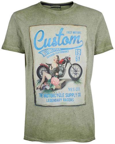 Yes-Zee Rundhals bedrucktes t-shirt - Grün