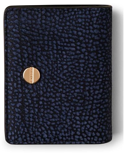 Borbonese Suede wallet medium - Blu