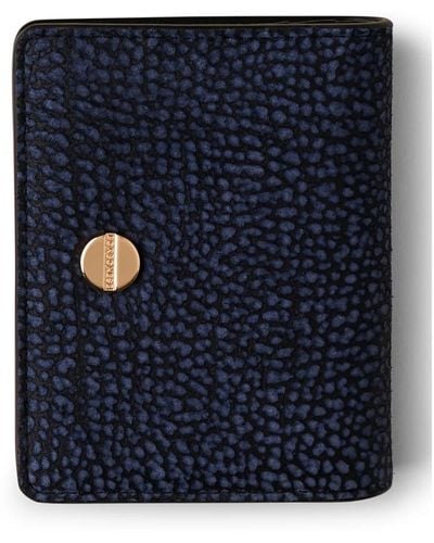 Borbonese Suede wallet medium - Blau